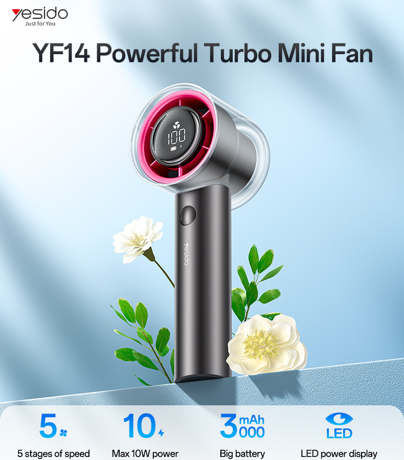 Yesido YF14 5 Stages Of Speed Turbo Mini Fan