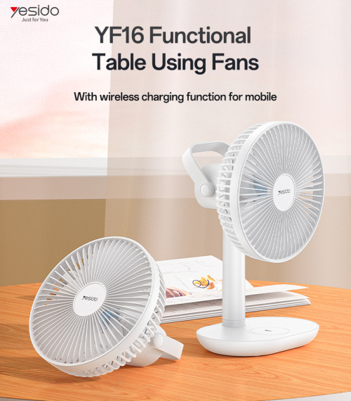 YF16 5 Stages Of Speed With Wireless Charging Plate Functional Table Using Mini Fan