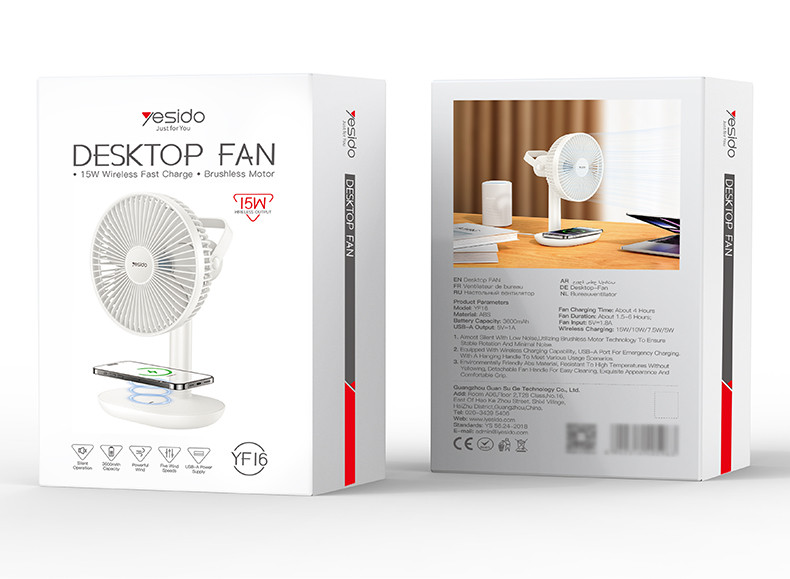 Yesido YF16 5 Stages Of Speed Table Using Mini Fan Packaging