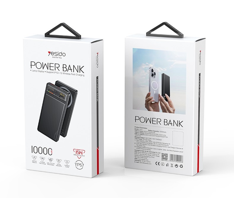 YP57 Magnetic 10000mAh Fast Charging Power Bank Packaging