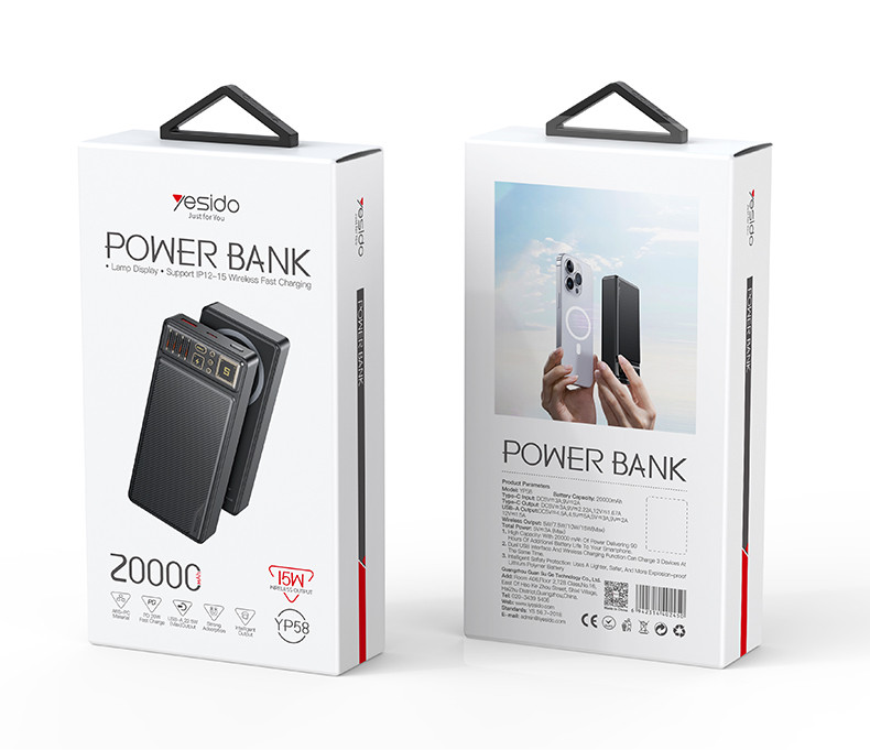 YP58 Magnetic 20000mAh Fast Charging Power Bank Packaging