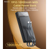 YP55 10000mAh PD20W+USB22.5W Fast Charging Transparent Power Status Indicator With Cable Power Bank