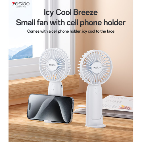 YF15 3-speed Infinitely Variable With 1200mAh Battery Removable Design Small Fan With Phone Holder