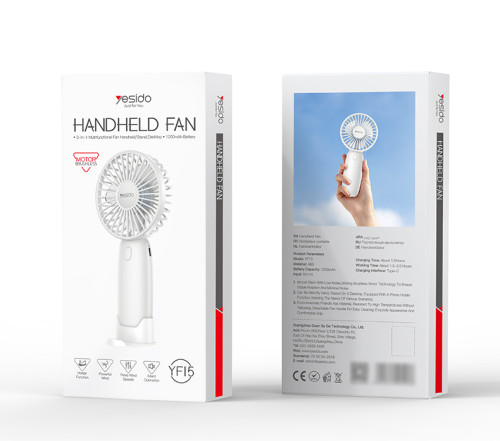 YF15 3-speed Infinitely Variable With 1200mAh Battery Removable Design Small Fan With Phone Holder