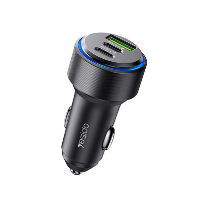 Y50 Car Charger | Type-C*2 + USB*1 3Ports Fast Charging Car Charger