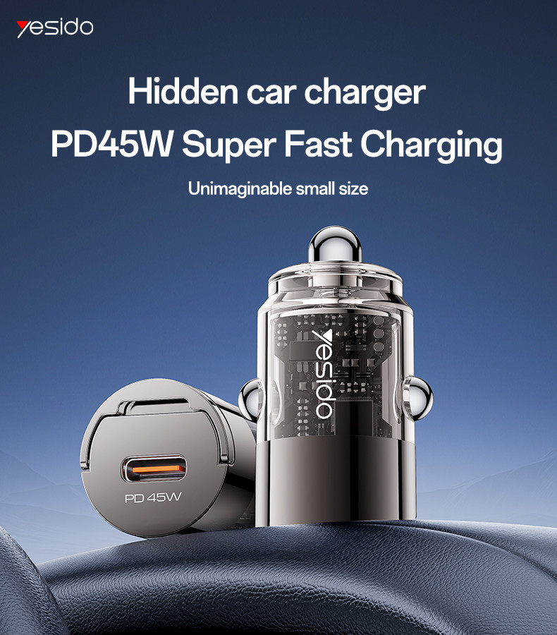 Yesido Y67 45W Fast Charging Mini Hidden Car Charger