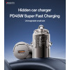 Y67 Aluminum Alloy Transparent Shell Pull Ring Design PD45W Fast Charging Mini Hidden Car Charger
