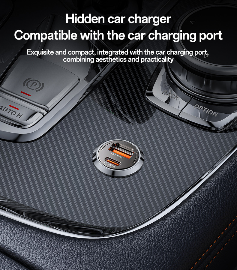 Yesido Y68 30W Fast Charging Mini Hidden Car Charger Details