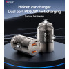 Y69 Aluminum Alloy Transparent Shell Pull Ring Design PD 30W Fast Charging Mini Hidden Car Charger