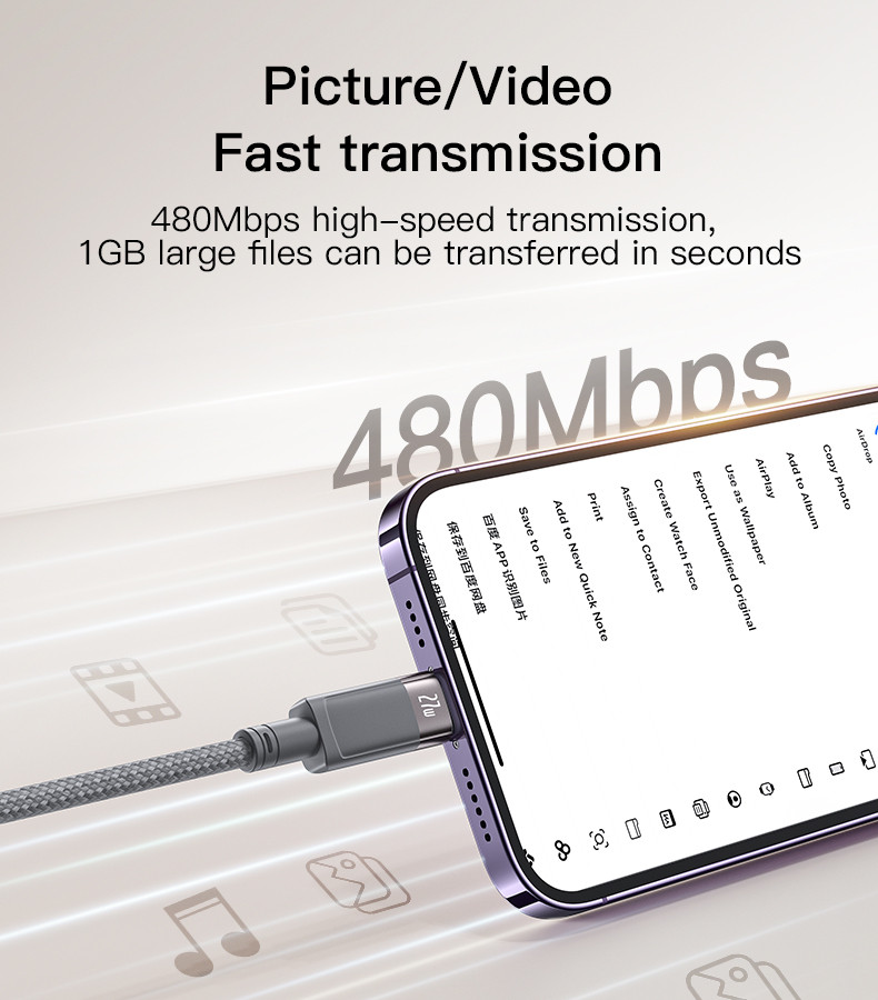 CA172L Type-C To IP 27W Magnetic Saving Data Cable Details