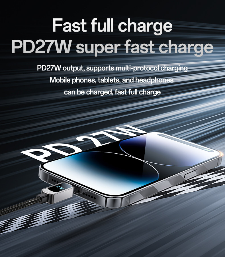 CA180 Type-C To IP 27W Fast Charging Data Cable Details