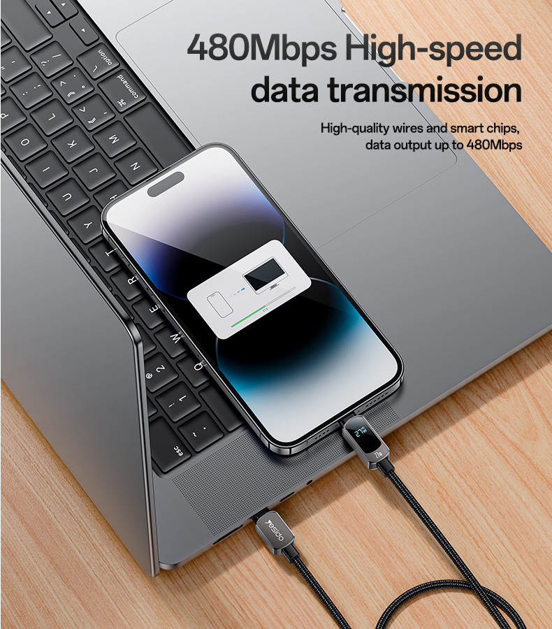 CA180 Type-C To IP 27W Fast Charging Data Cable Details