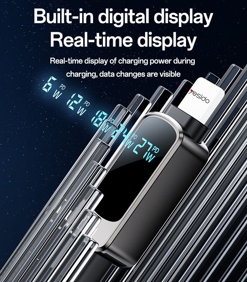 CA180 Type-C To IP 27W Fast Charging Data Cable Details