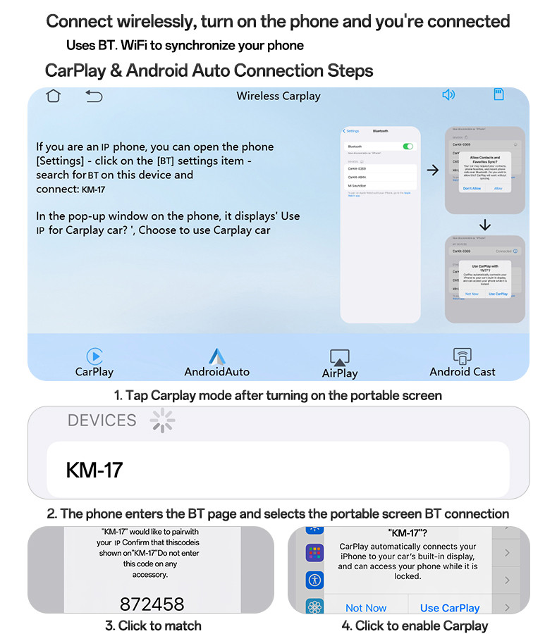 KM17 Car Audio And Video Navigation 7 Inch Carplay Details