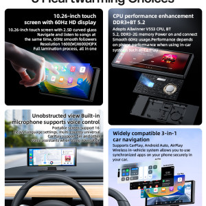 KM19 BT5.2 HD Display With Front And Rear Backup Camera 10.26inch Car Audio/video Navigation Carplay