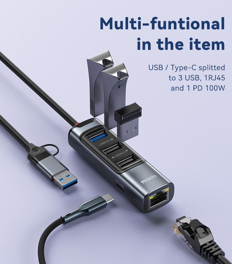 HB21 2 to 5 Functional USB Hub Details