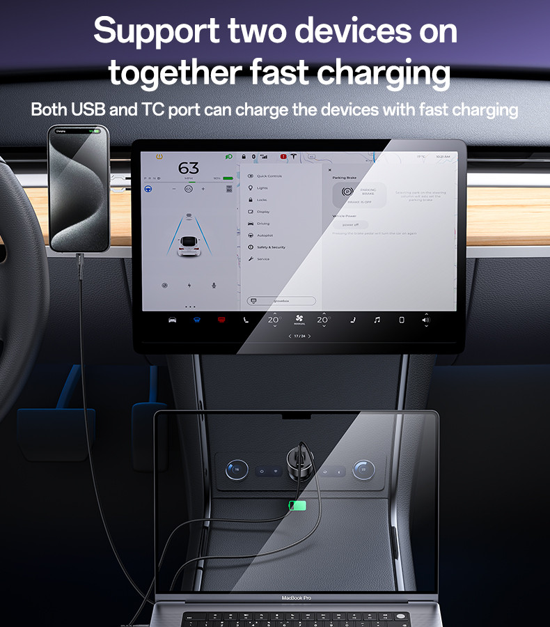 Yesido Y65 Dual Ports 118W Fast Charging Car Charger Details