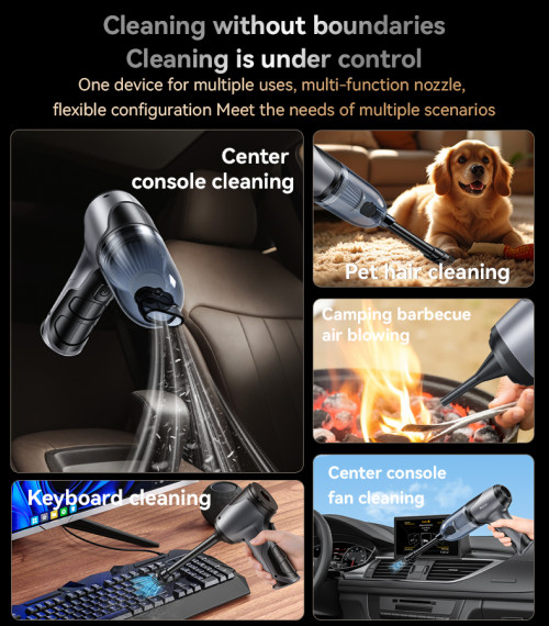 VC08 Multiple Accessories Powerful Power 4000mAh Blowing And Suction 2-in-1 Car Vacuum Cleaner