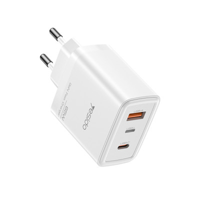 YC70 Three-Port A+C+L 65W Fast Charging European Specification GaN Charger With C To L Cable