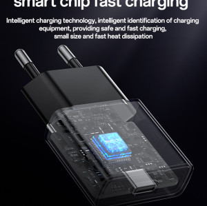 YC74 Type-C Port PD30W Fast Charging Multiple Protections GaN European Ultra-thin Charger