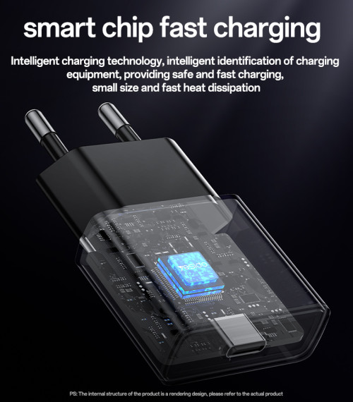 YC74 Type-C Port PD30W Fast Charging Multiple Protections GaN European Ultra-thin Charger