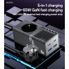 MC36 AC&2*TC&2*USB 5 In 1 European Standard Fireproof PC 65W+2500W GaN Fast Charging Power Socket