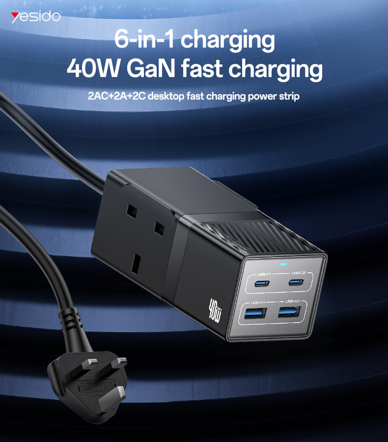 MC37 40W & 2500W EU GaN Fast Charging Charger Hub