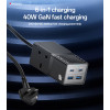 MC37 AC&2*Type-C&2*USB 6 In 1 UK Standard Fireproof PC 40W+2500W GaN Fast Charging Power Socket