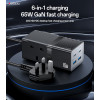 MC38 AC&2*Type-C&2*USB 6 In 1 UK Standard Fireproof PC 65W+2500W GaN Fast Charging Power Socket