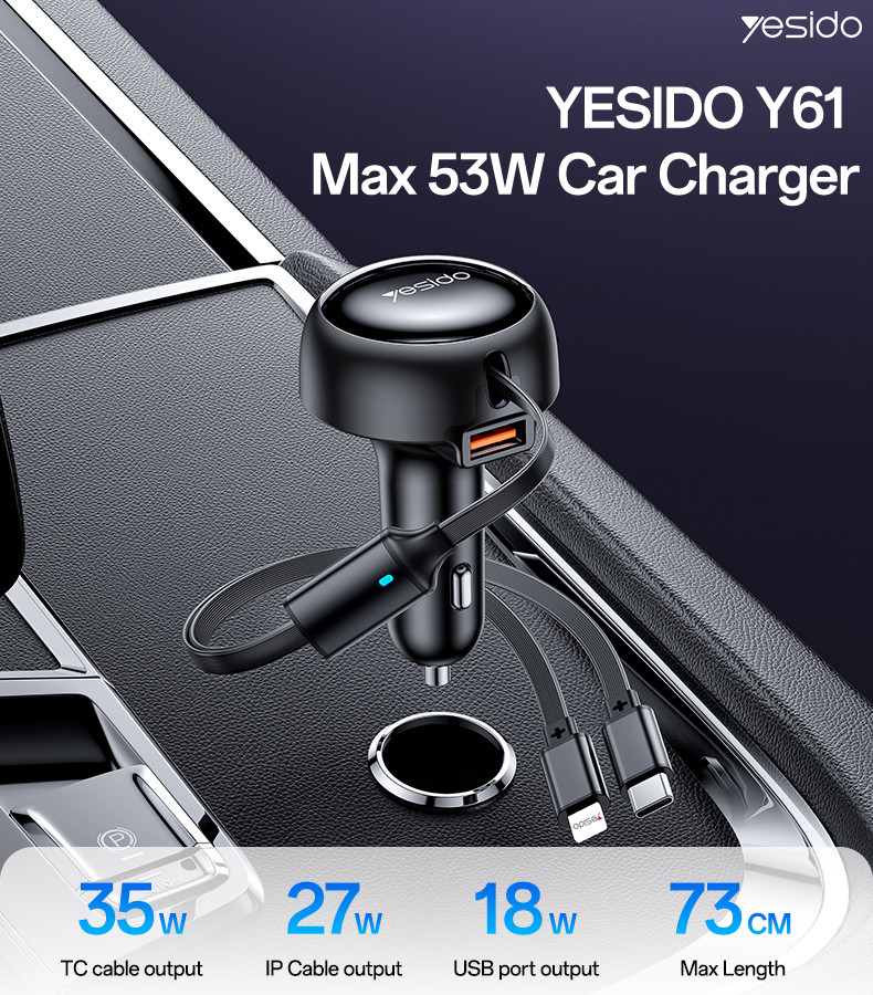 Y61 53W Fast Charging Car Charger