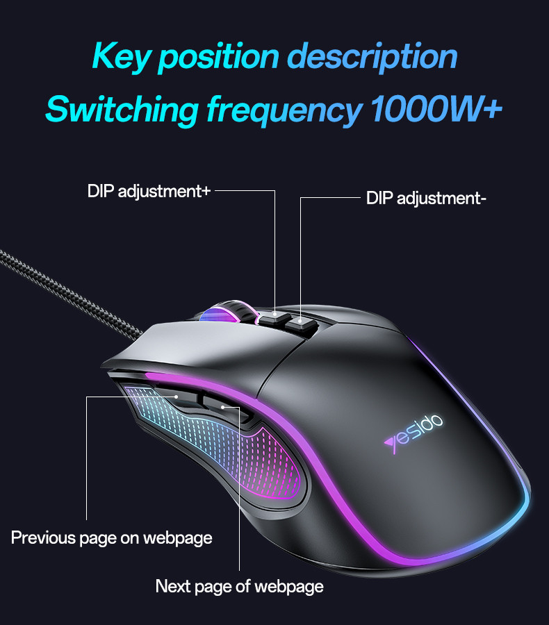 Yesido KB20 Wired Professional Gaming Mouse Details