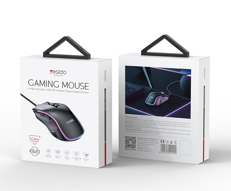 Yesido KB20 Wired Professional Gaming Mouse Packaging