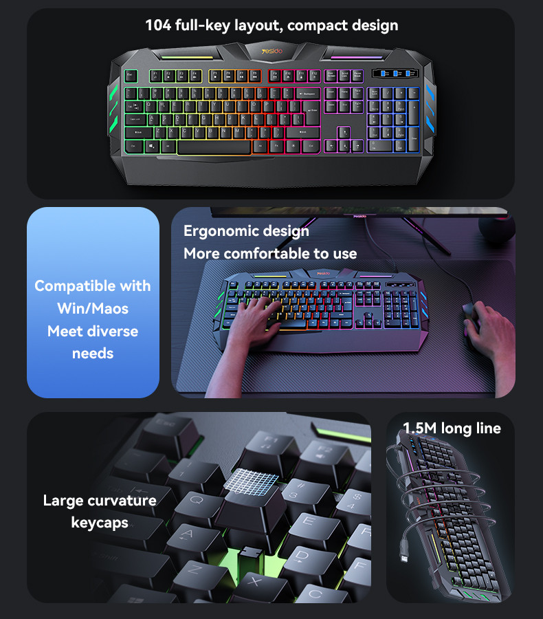 Yesido KB21 Professional Gaming Keyboard Details