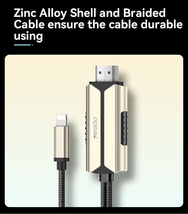 Yesido HM13 1080P Lightning to HDMI Cable Details