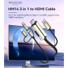HM14 Max 1080P High Clear Resolution With USB Charging 3 in 1 For Lightning/Micro/ Type-C To HDMI