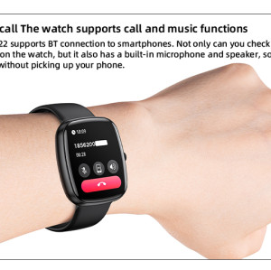IO22 1.83 Inch Big Screen Real-time Message Notification Health Detection BT Smart Call Watch