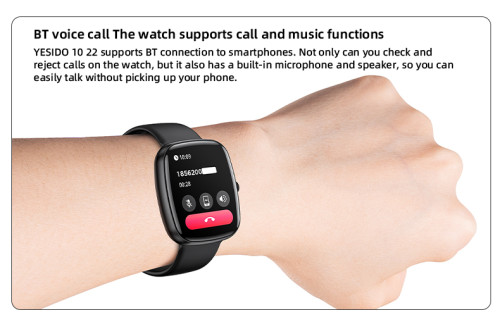 IO22 1.83 Inch Big Screen Real-time Message Notification Health Detection BT Smart Call Watch