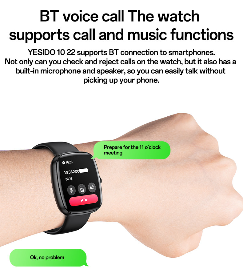 Yesido IO22 Intelligent Health BT Smart Call Watch Details