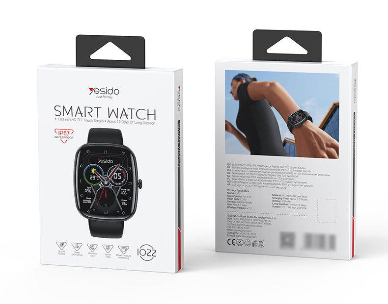 Yesido IO22 Intelligent Health BT Smart Call Watch Packaging