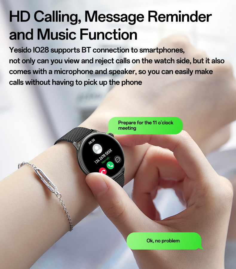 Yesido IO28 Intelligent Health BT Smart Call Watch Details