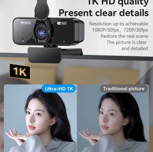 KM13 360 Rotation 1080P 2 Million Pixels Camera Built-in Microphone Autofocus 1.5M Line USB Camera