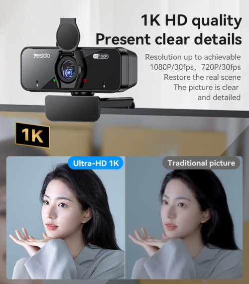 KM13 360 Rotation 1080P 2 Million Pixels Camera Built-in Microphone Autofocus 1.5M Line USB Camera