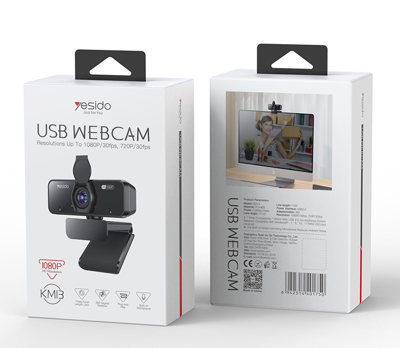 Yesido KM13 200MP USB Webcam Packaging