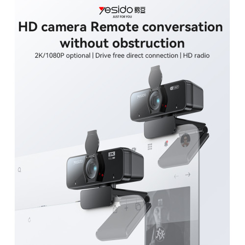 KM14 360 Ratation 2K 2 Million Pixels HD Camera Built-in Microphone Autofocus 1.5M Line USB Camera
