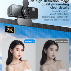 KM14 360 Ratation 2K 2 Million Pixels HD Camera Built-in Microphone Autofocus 1.5M Line USB Camera