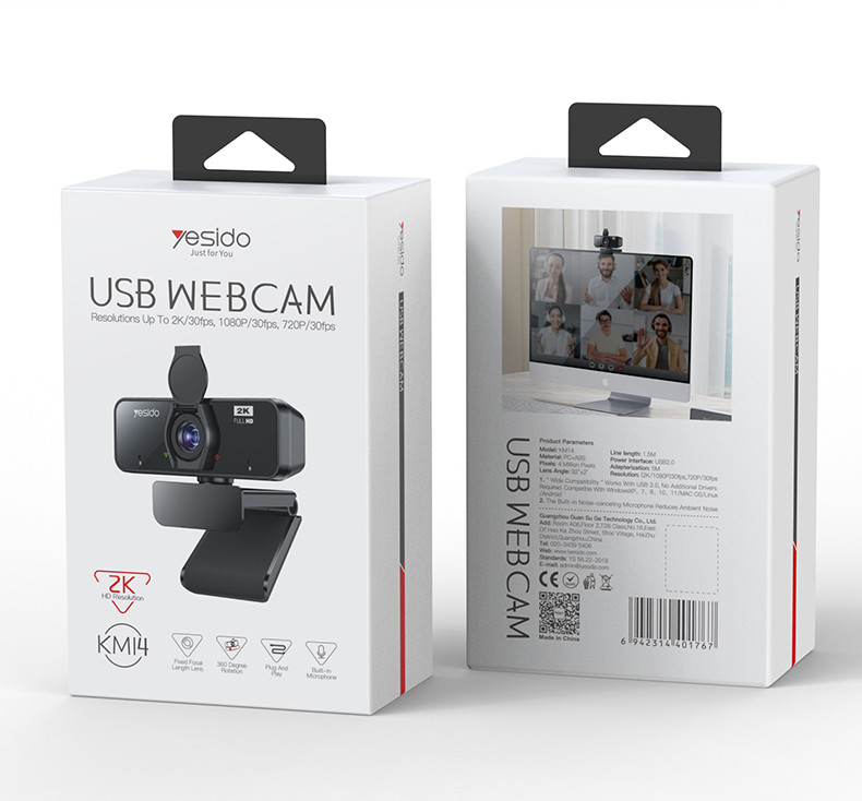 Yesido KM14 400MP USB Webcam Packaging