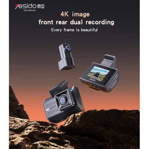 KM15 Yesido 4K Big Display Front Rear Dual Recording Vibration Triggers Recording Driving Recorder