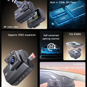 KM15 Yesido 4K Big Display Front Rear Dual Recording Vibration Triggers Recording  Driving Recorder