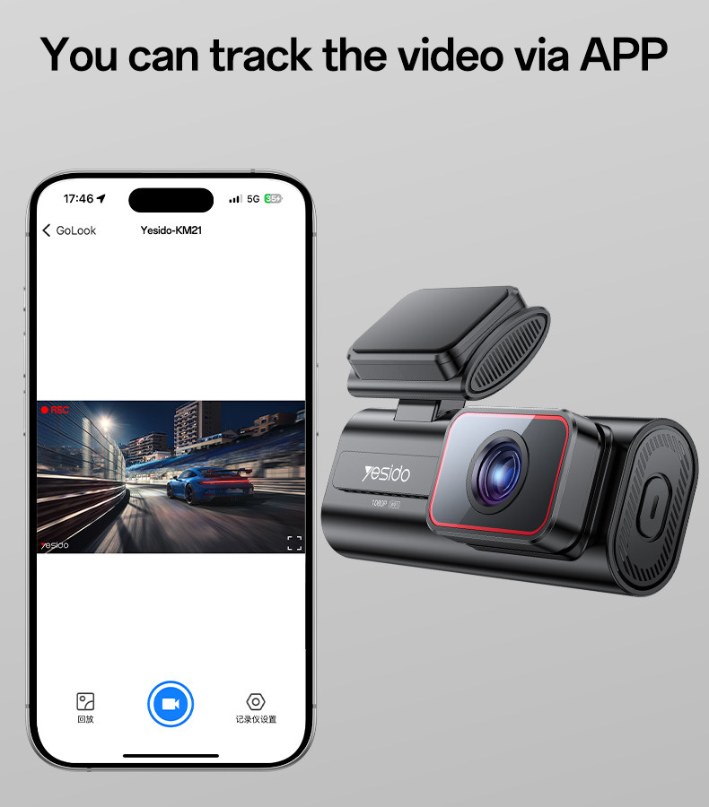 Yesido KM21 Front Way Car Driving Recorder Details