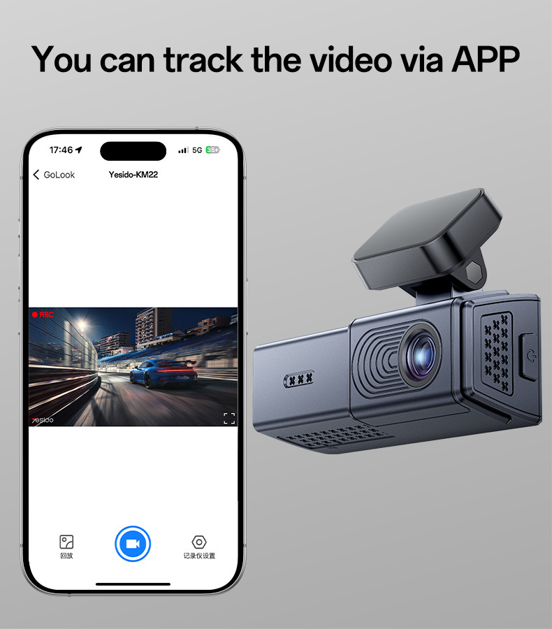 Yesido KM22 Two Way Car Driving Recorder Details